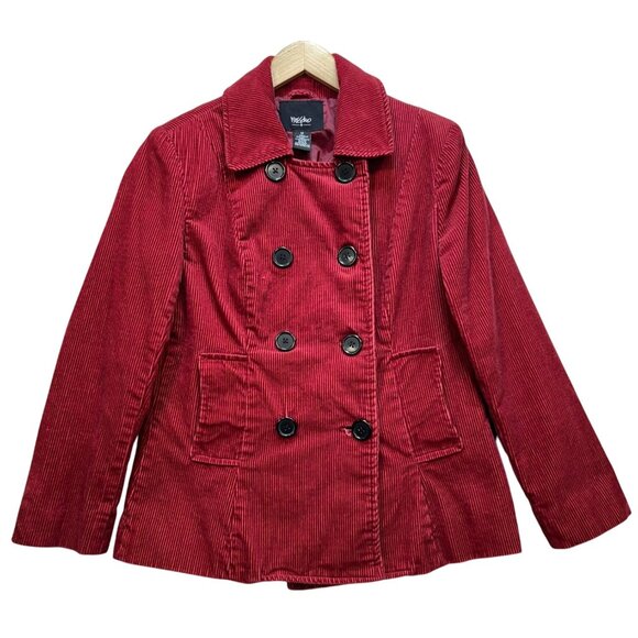 Mossimo Supply Co. Womens Double Breasted Corduroy Jacket Long Sleeve Size M Red - Picture 1 of 11